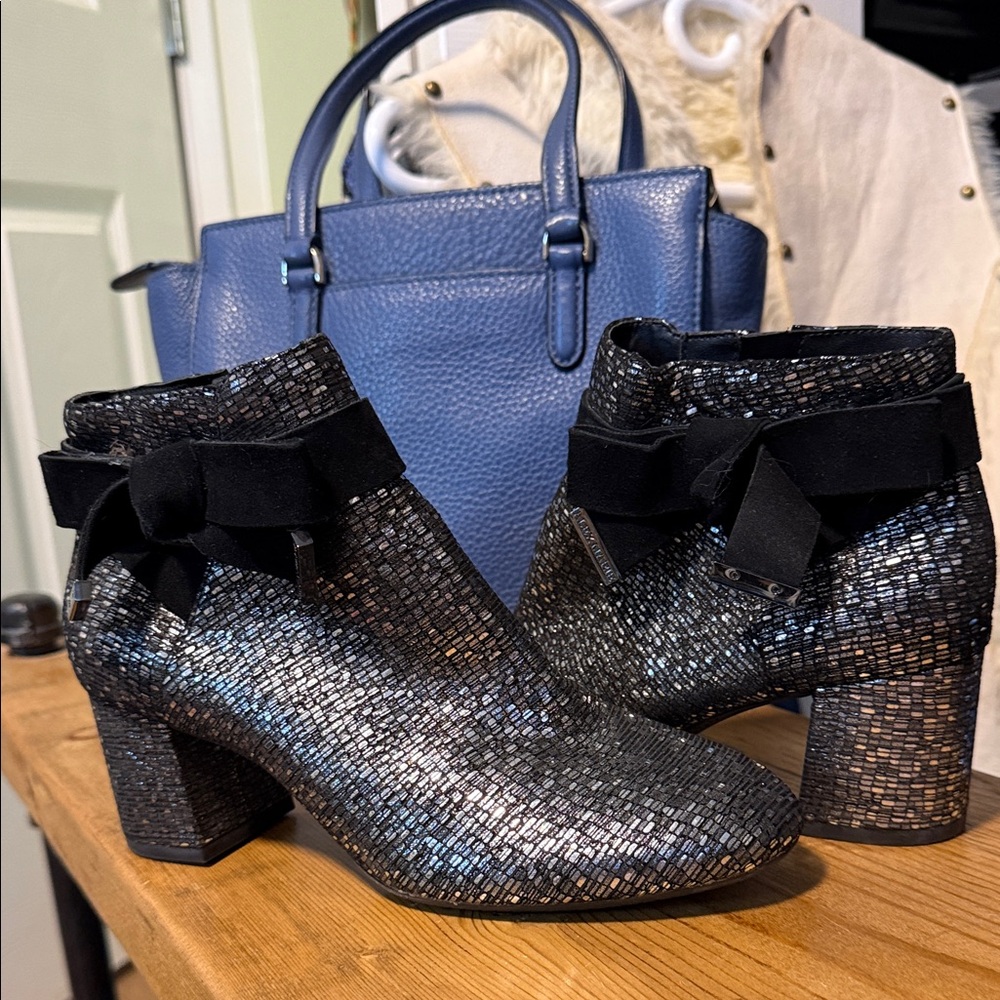 Alex Marie Black and Silver Ankle Booties